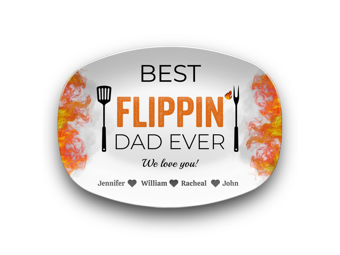 Best Flipping Dad Ever | Personalized BBQ Platter | Father's Day, Gift For Dad, Grandpa
