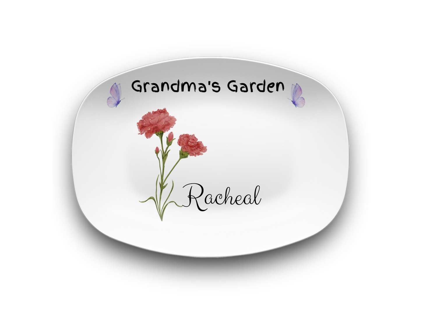 Personalized Birth Flower Platter | Custom for Grandma, Mama, Nana, Gigi & More