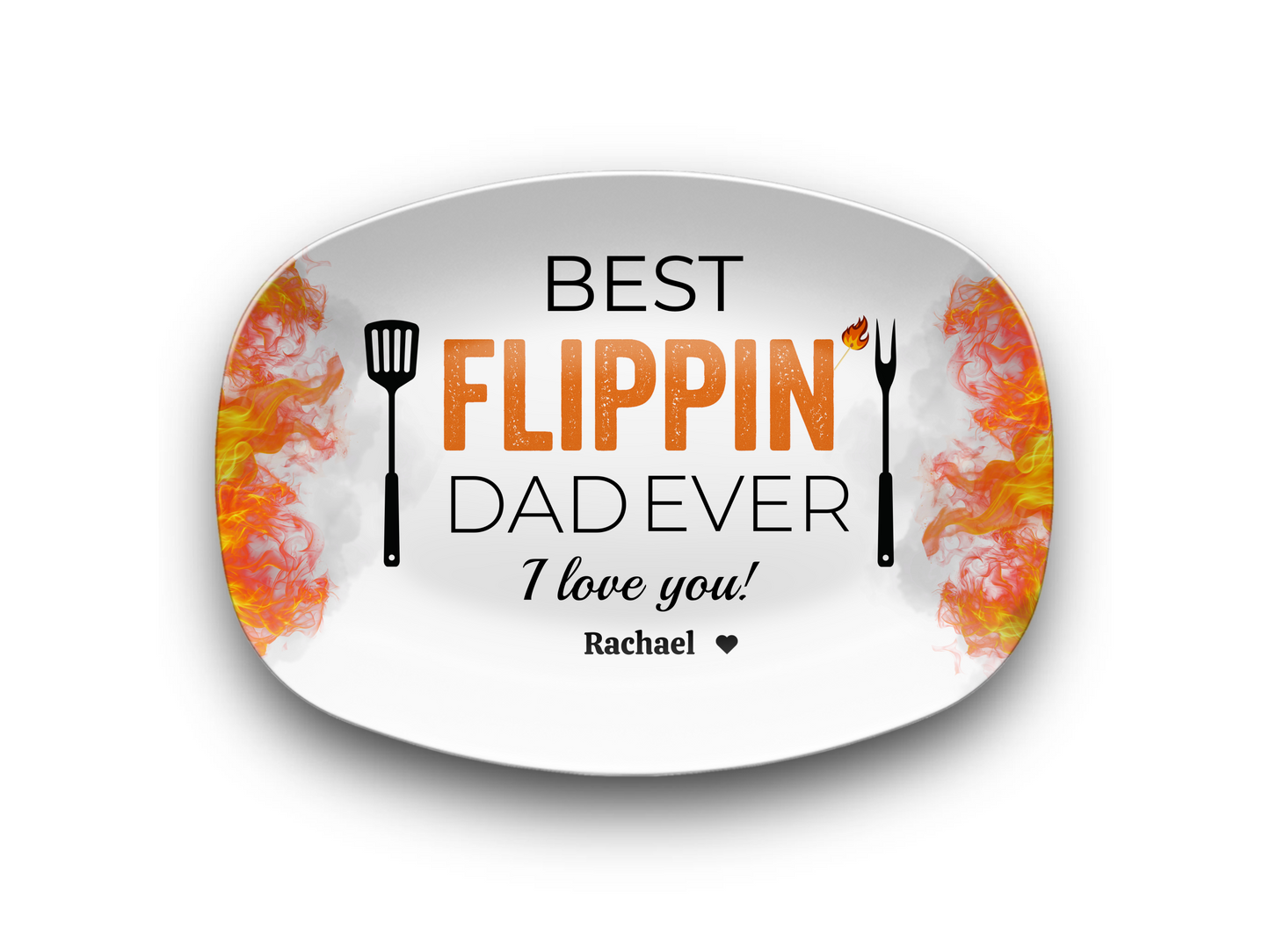 Best Flipping Dad Ever | Personalized BBQ Platter | Father's Day, Gift For Dad, Grandpa