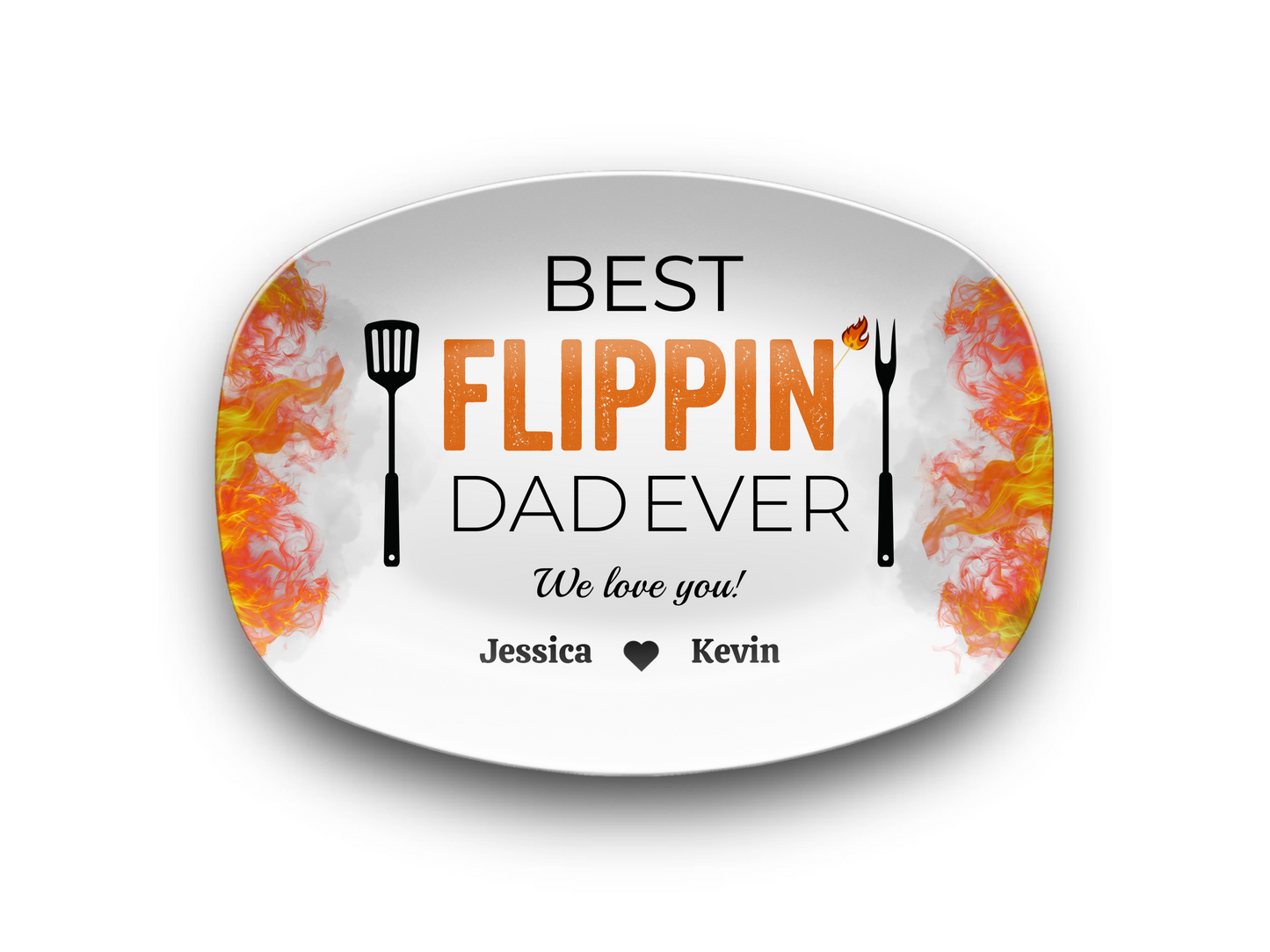 Best Flipping Dad Ever | Personalized BBQ Platter | Father's Day, Gift For Dad, Grandpa