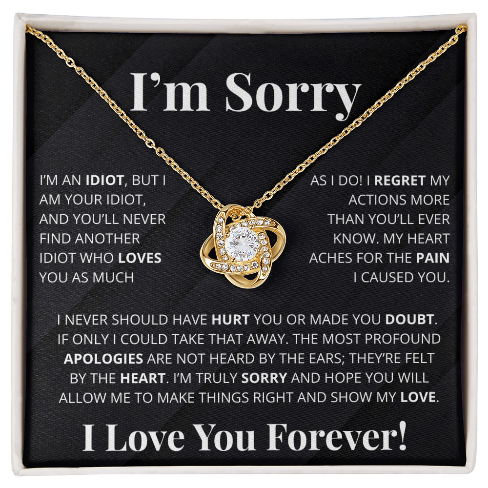 Romantic Apology Gift for Her - I regret my Hurtful actions - Love Knot Necklace