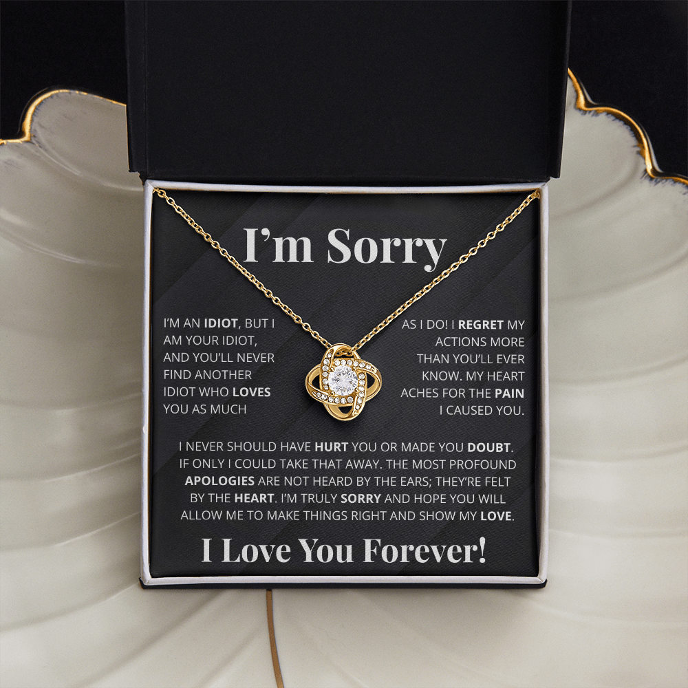Romantic Apology Gift for Her - I regret my Hurtful actions - Love Knot Necklace