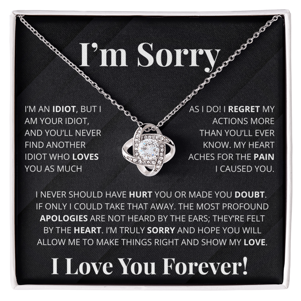 Romantic Apology Gift for Her - I regret my Hurtful actions - Love Knot Necklace