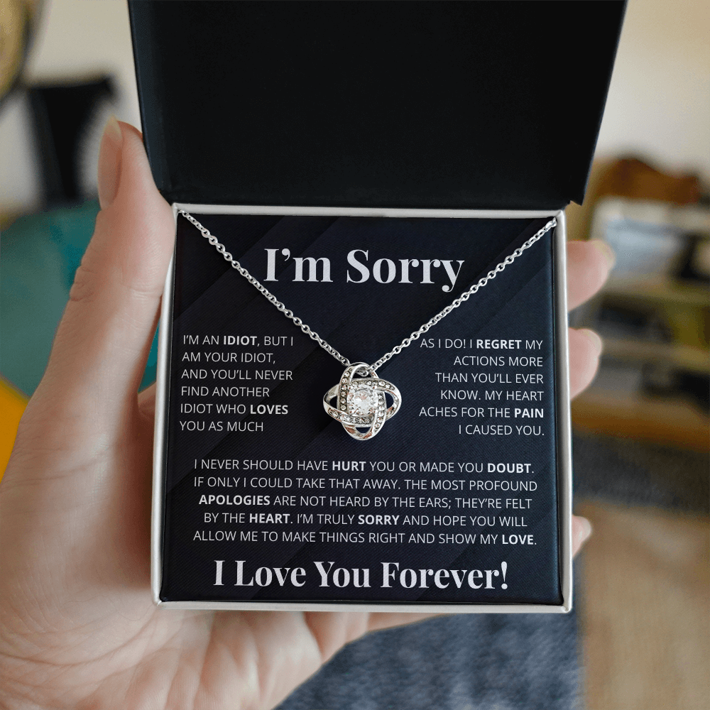 Romantic Apology Gift for Her - I regret my Hurtful actions - Love Knot Necklace