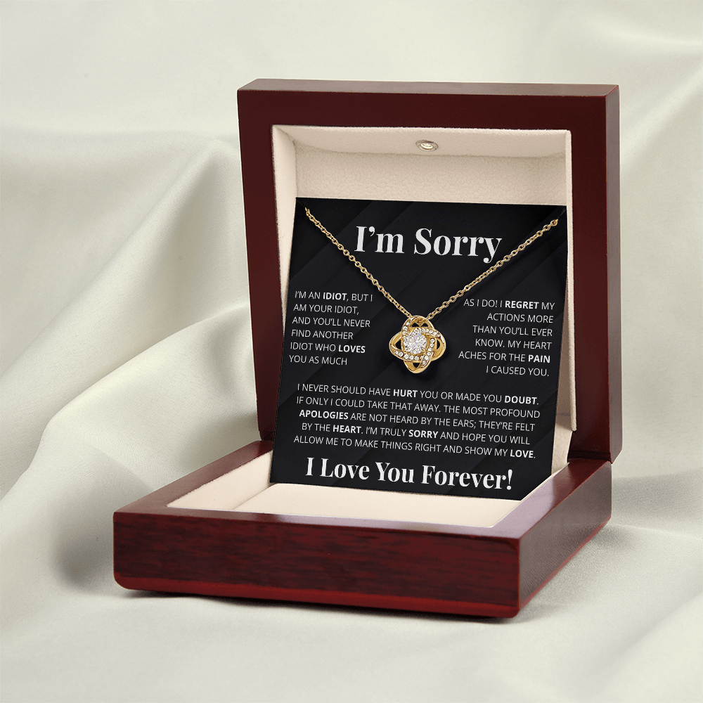 Romantic Apology Gift for Her - I regret my Hurtful actions - Love Knot Necklace