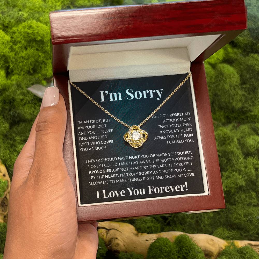 Romantic Apology Gift for Her - I regret my Hurtful actions - Love Knot Necklace