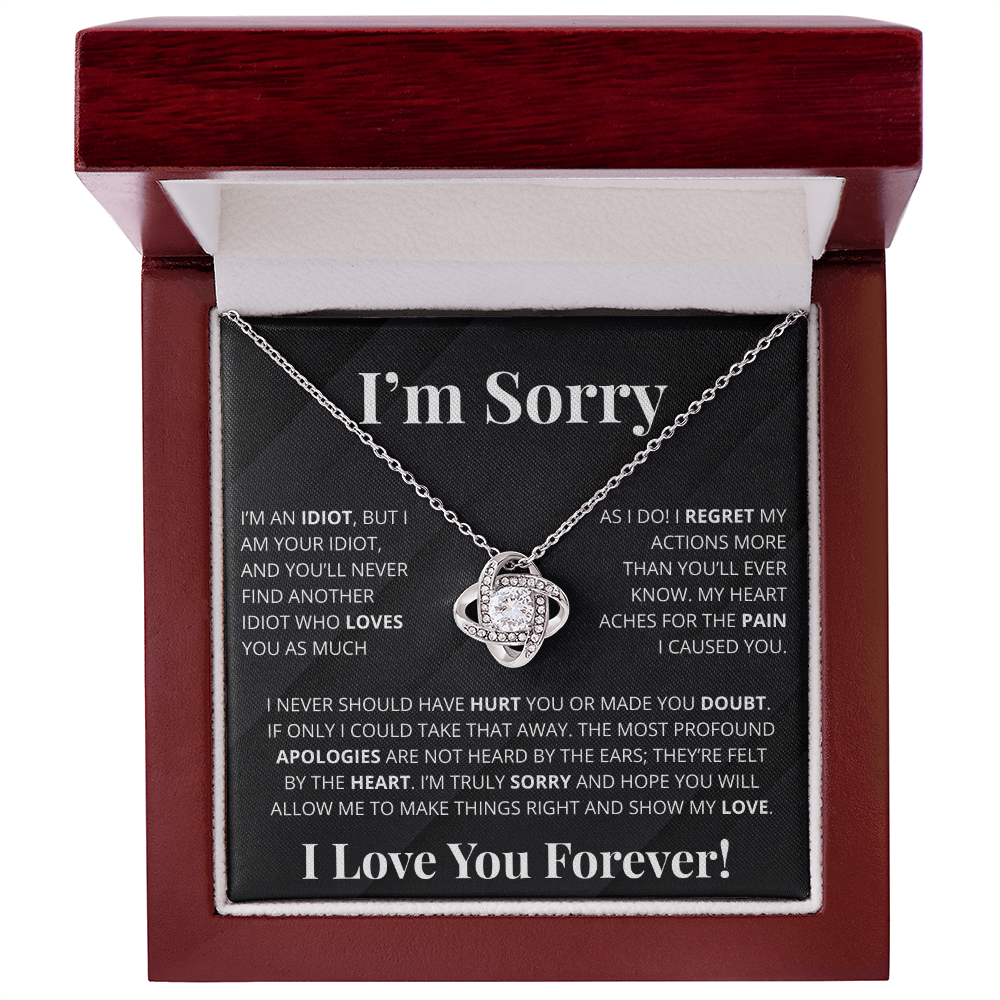 Romantic Apology Gift for Her - I regret my Hurtful actions - Love Knot Necklace