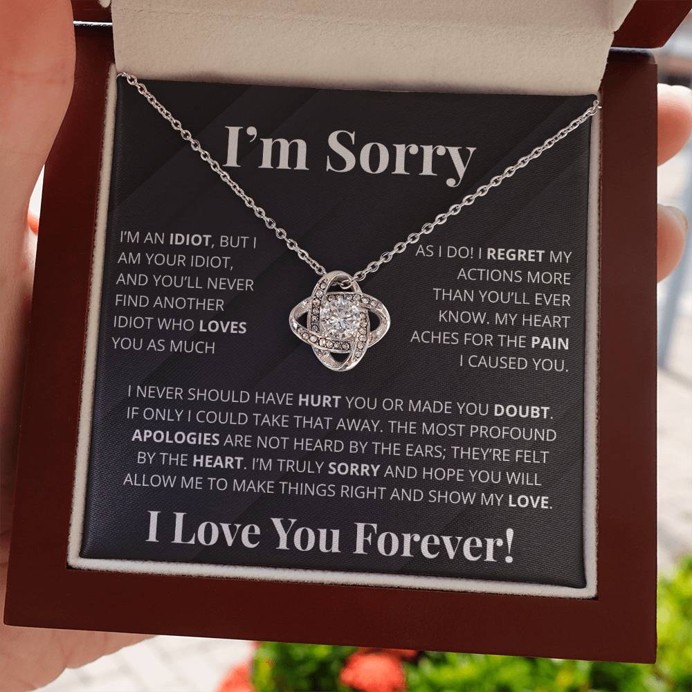 Romantic Apology Gift for Her - I regret my Hurtful actions - Love Knot Necklace