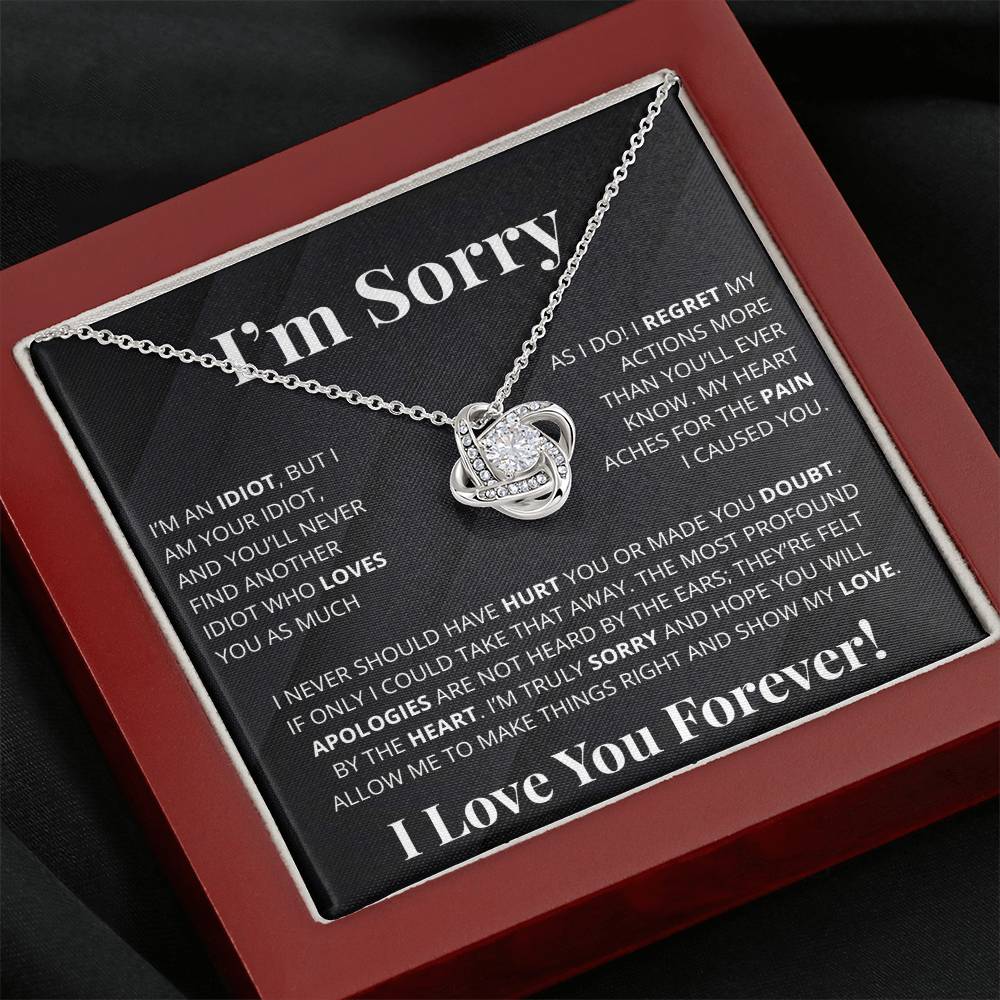 Romantic Apology Gift for Her - I regret my Hurtful actions - Love Knot Necklace