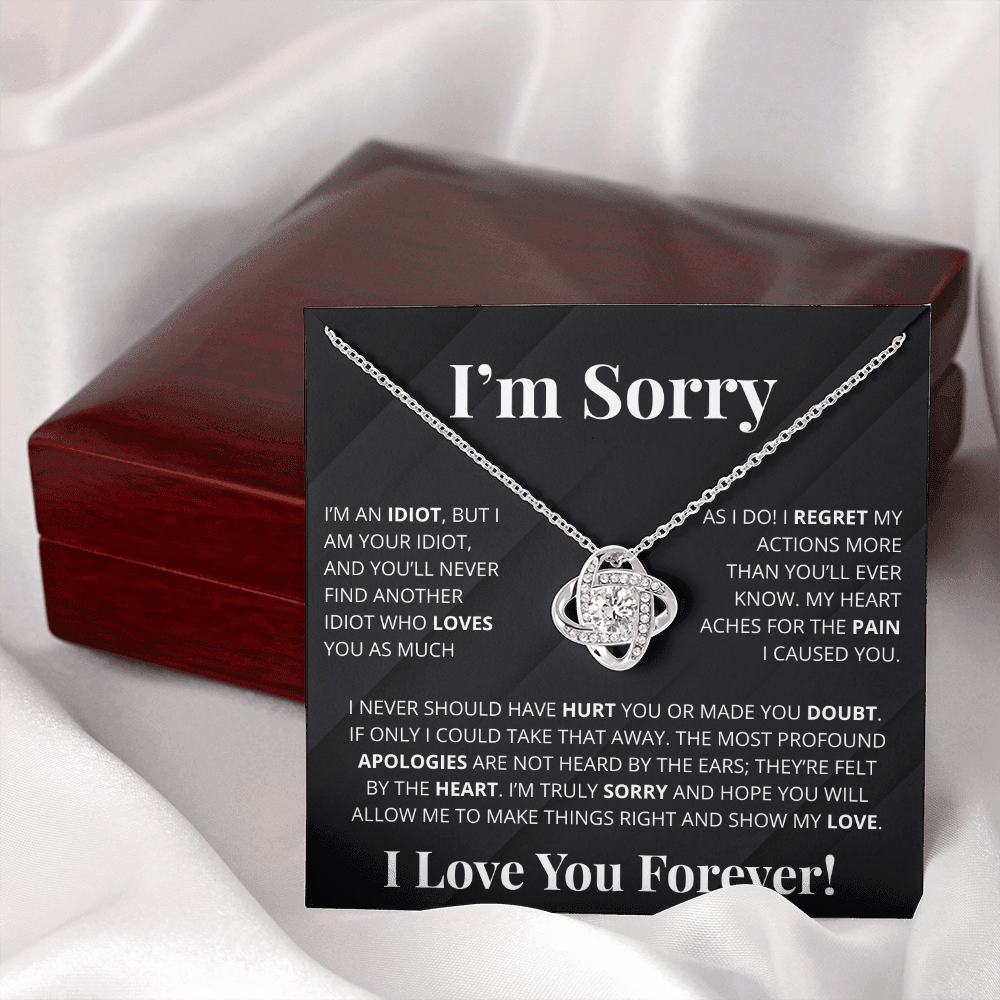 Romantic Apology Gift for Her - I regret my Hurtful actions - Love Knot Necklace