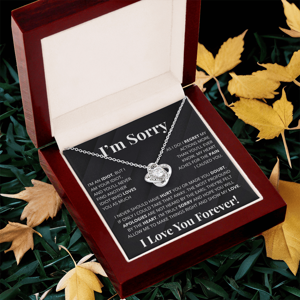 Romantic Apology Gift for Her - I regret my Hurtful actions - Love Knot Necklace