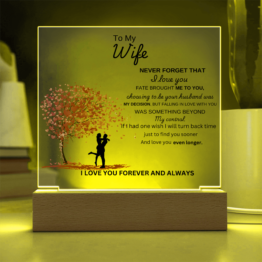 To My Wife Acrylic Plaque (Wooden Led Base)