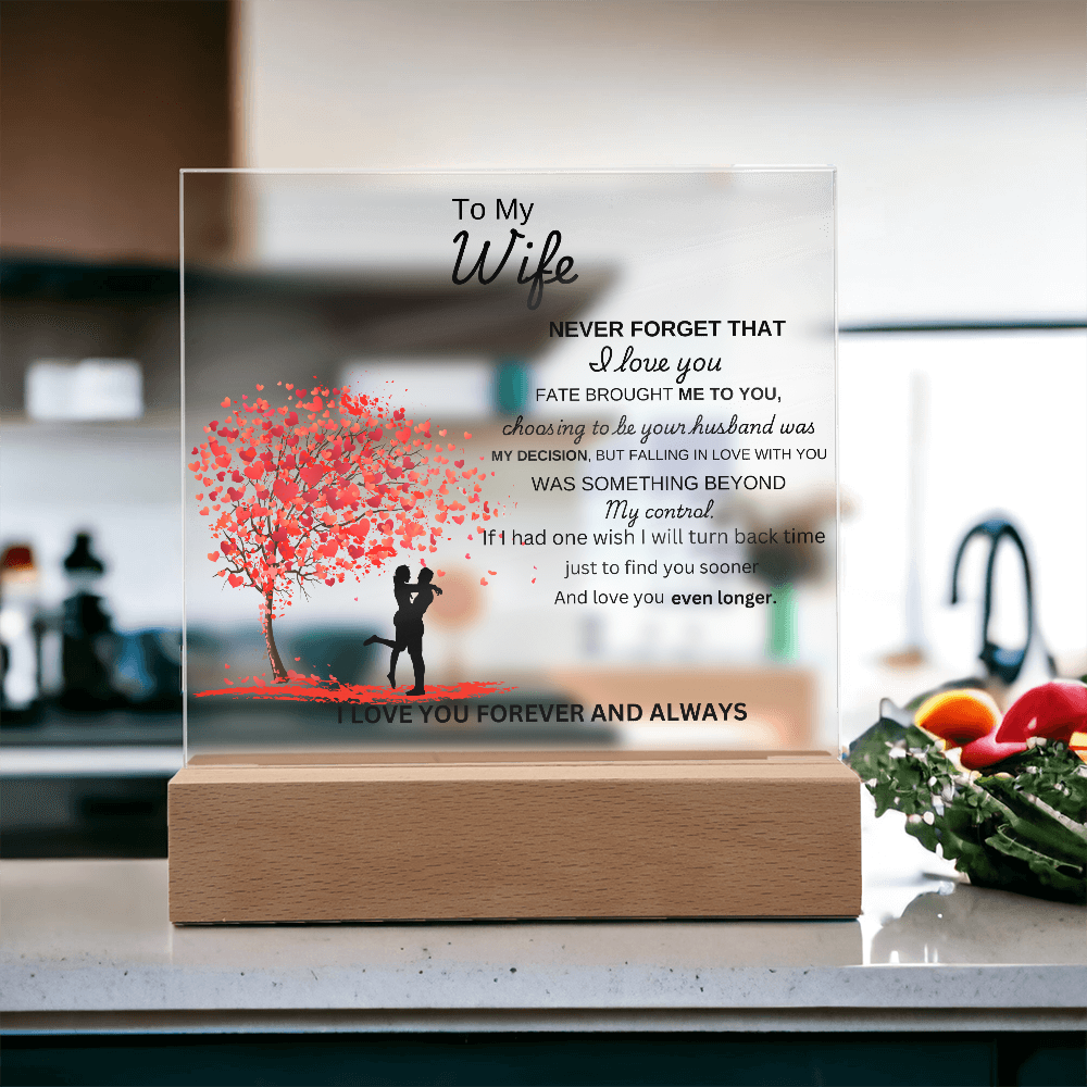 To My Wife Acrylic Plaque (Wooden Led Base)