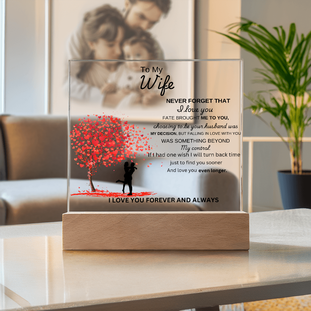 To My Wife Acrylic Plaque (Wooden Led Base)