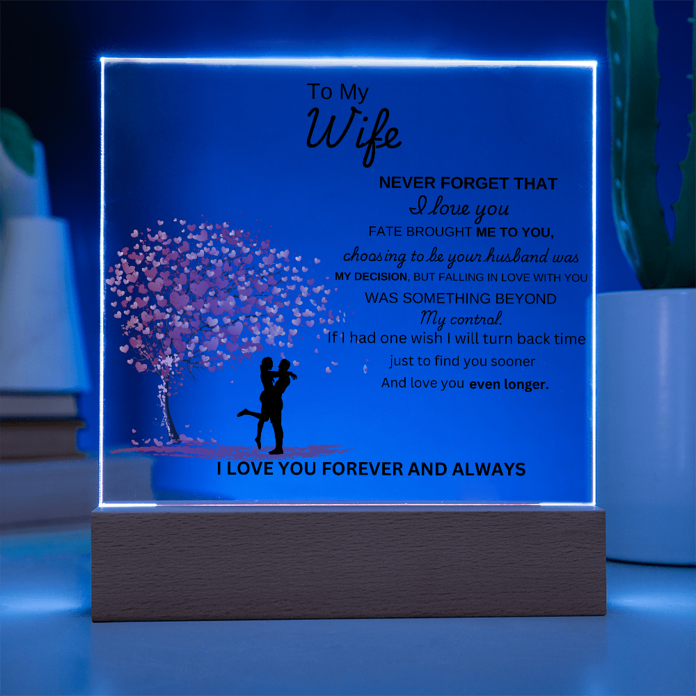 To My Wife Acrylic Plaque (Wooden Led Base)