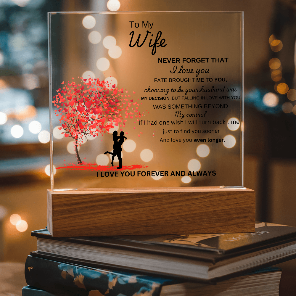 To My Wife Acrylic Plaque (Wooden Led Base)