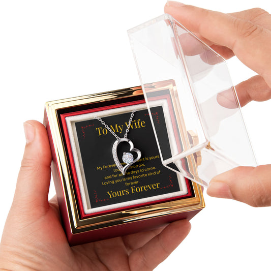 Forever Love Necklace for Her with Rotating Rose Gift Box | Luxury Romantic Gift