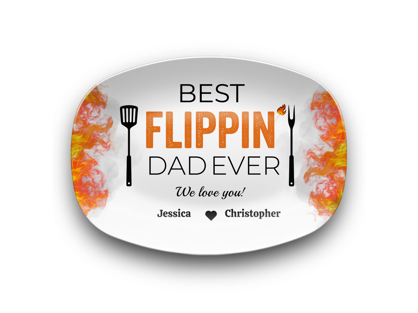 Best Flipping Dad Ever | Personalized BBQ Platter | Father's Day, Gift For Dad, Grandpa