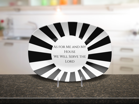 Personalized Christian Serving Platter, As For Me and My House Scripture Oval Platter