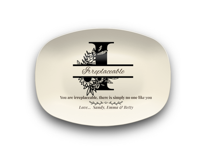 Personalized Monogram Platter Gift for Dad, Custom Name Serving Plate, Unbreakable Keepsake