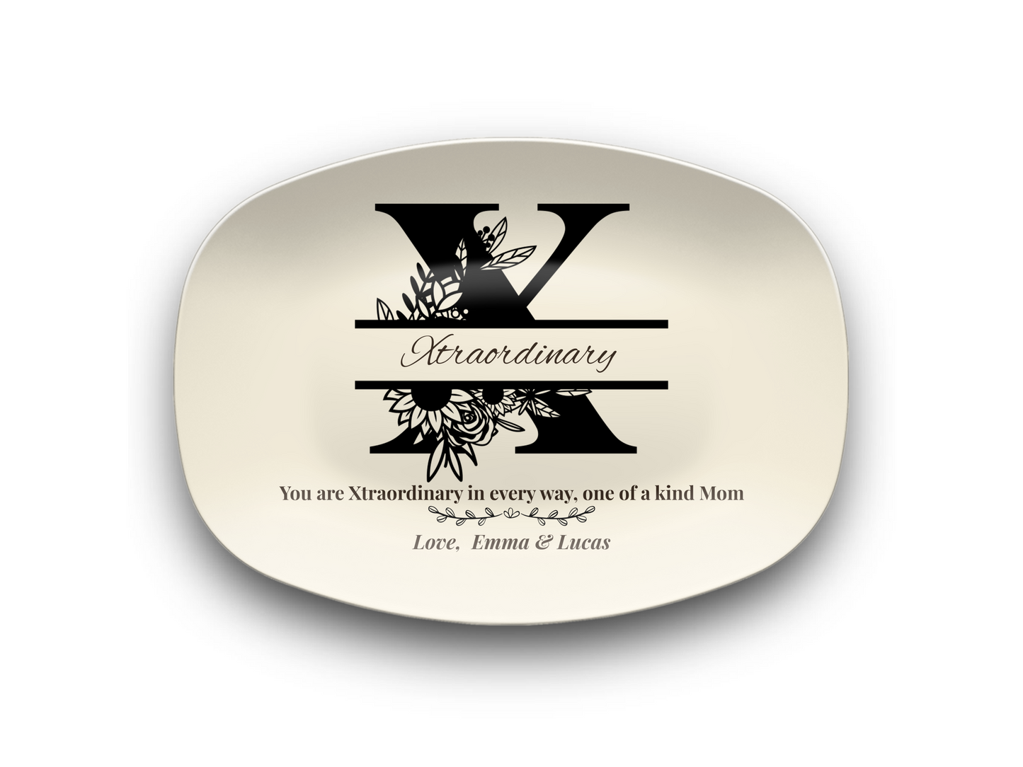 Personalized Monogram Platter Gift for Dad, Custom Name Serving Plate, Unbreakable Keepsake