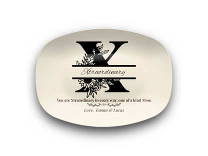 Personalized Monogram Platter Gift for Dad, Custom Name Serving Plate, Unbreakable Keepsake