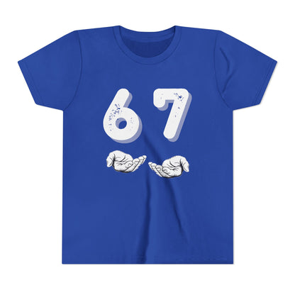 Youth T-Shirt with Trending 6 7 Meme Hand Gesture Design