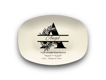 Personalized Monogram Platter Gift for Dad, Custom Name Serving Plate, Unbreakable Keepsake
