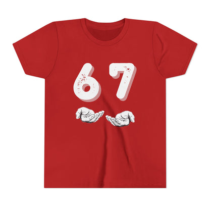 Youth T-Shirt with Trending 6 7 Meme Hand Gesture Design