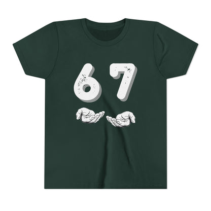 Youth T-Shirt with Trending 6 7 Meme Hand Gesture Design