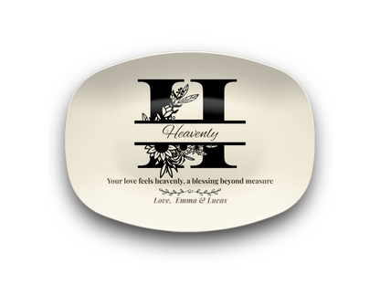 Personalized Monogram Platter Gift for Dad, Custom Name Serving Plate, Unbreakable Keepsake