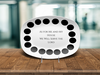 Personalized Christian Serving Platter, As For Me and My House Scripture Oval Platter