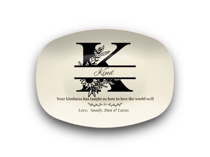 Personalized Monogram Platter Gift for Dad, Custom Name Serving Plate, Unbreakable Keepsake