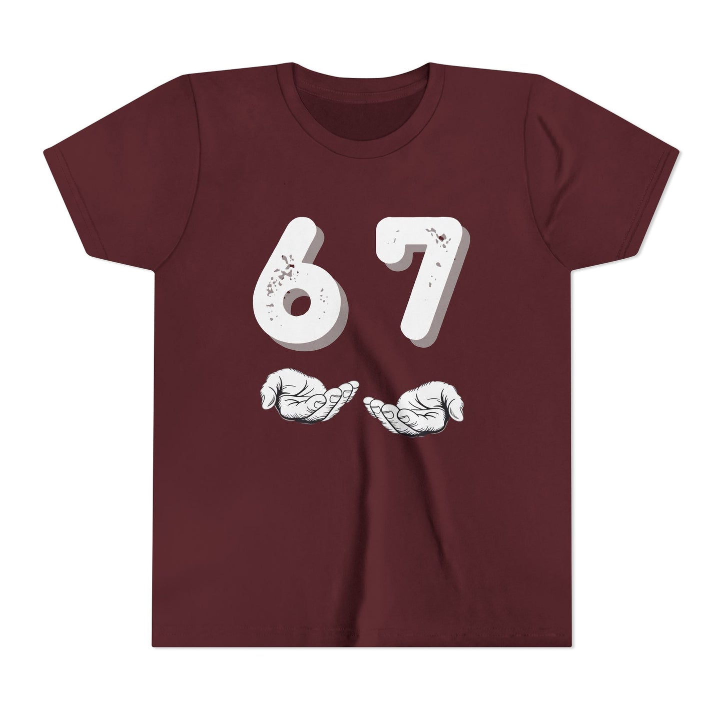 Youth T-Shirt with Trending 6 7 Meme Hand Gesture Design