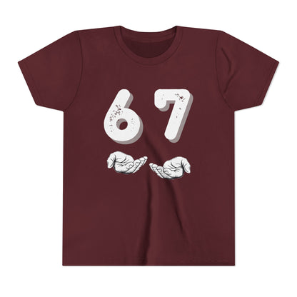 Youth T-Shirt with Trending 6 7 Meme Hand Gesture Design