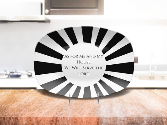 Personalized Christian Serving Platter, As For Me and My House Scripture Oval Platter