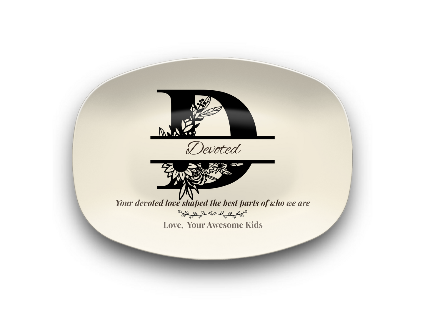 Personalized Monogram Platter Gift for Dad, Custom Name Serving Plate, Unbreakable Keepsake