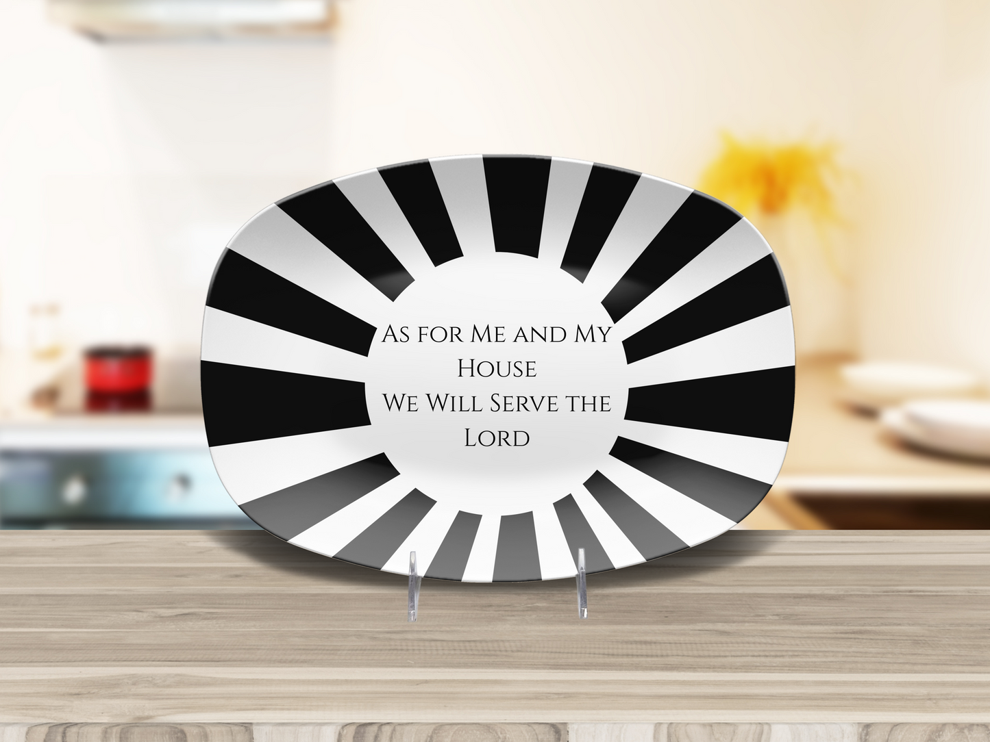 Personalized Christian Serving Platter, As For Me and My House Scripture Oval Platter