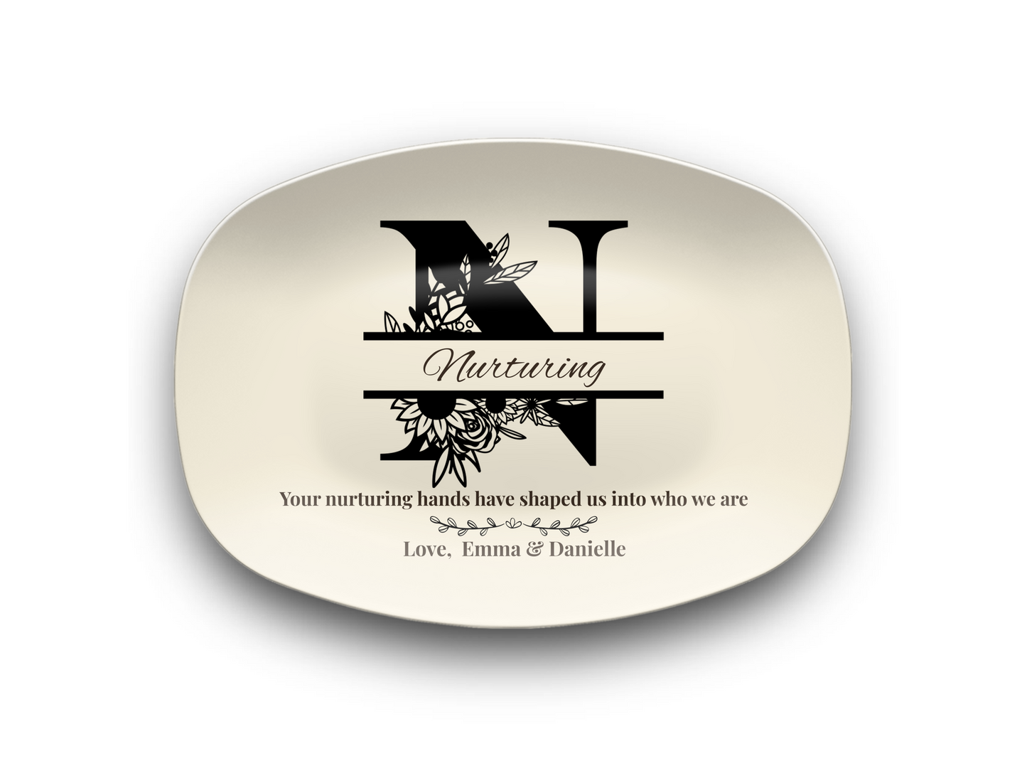 Personalized Monogram Platter Gift for Dad, Custom Name Serving Plate, Unbreakable Keepsake