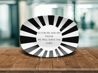 Personalized Christian Serving Platter, As For Me and My House Scripture Oval Platter