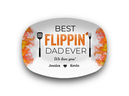 Best Flipping Dad Ever | Personalized BBQ Platter | Father's Day, Gift For Dad, Grandpa
