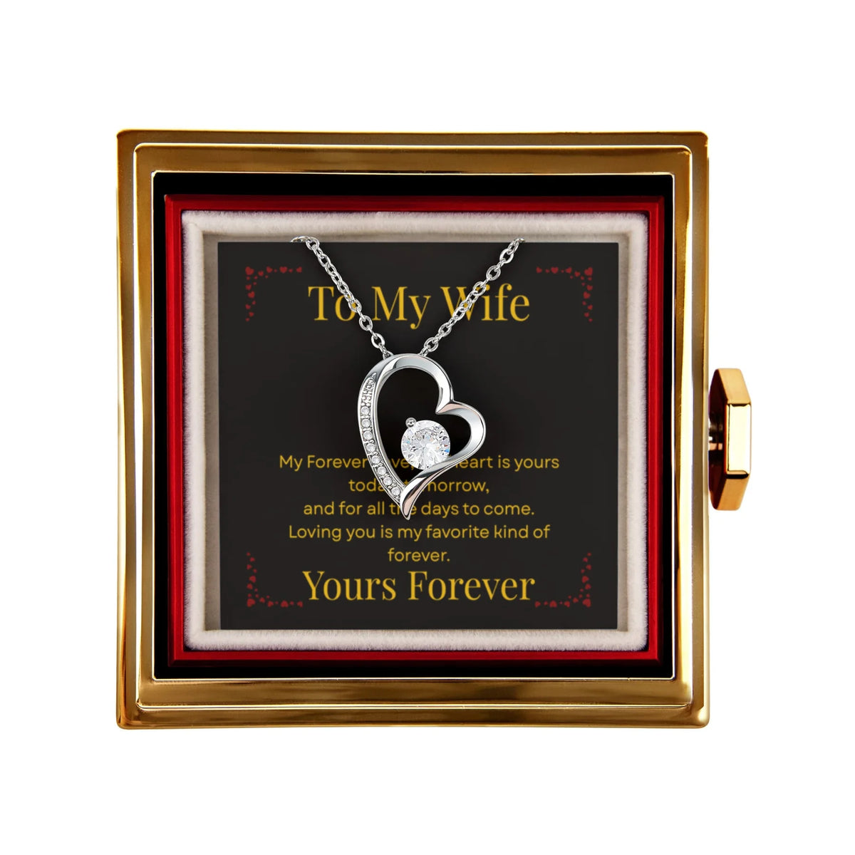 Forever Love Necklace for Her with Rotating Rose Gift Box | Luxury Romantic Gift