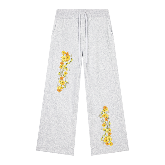 Women's Wide Leg Flower Sweatpants