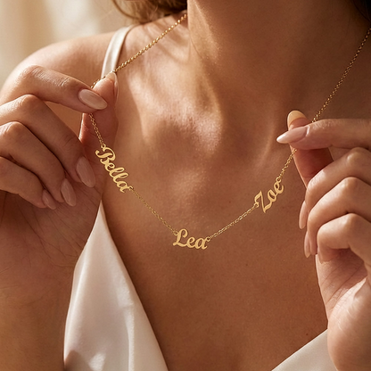 Personalized Name Necklace | Custom 2 or 3 Name Charm Necklace