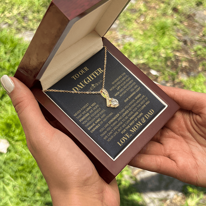 Beautiful Gift for Daughter From Mom & Dad "Never Forget That We Love You" Necklace