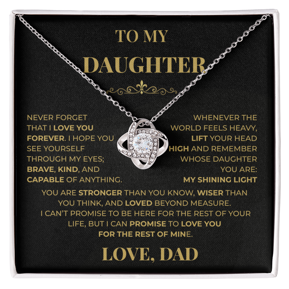 Beautiful Gift for Daughter From Dad "Never Forget That I Love You" Necklace