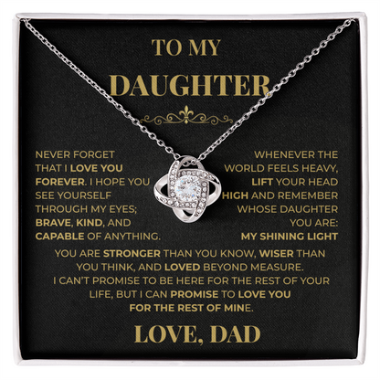 Beautiful Gift for Daughter From Dad "Never Forget That I Love You" Necklace