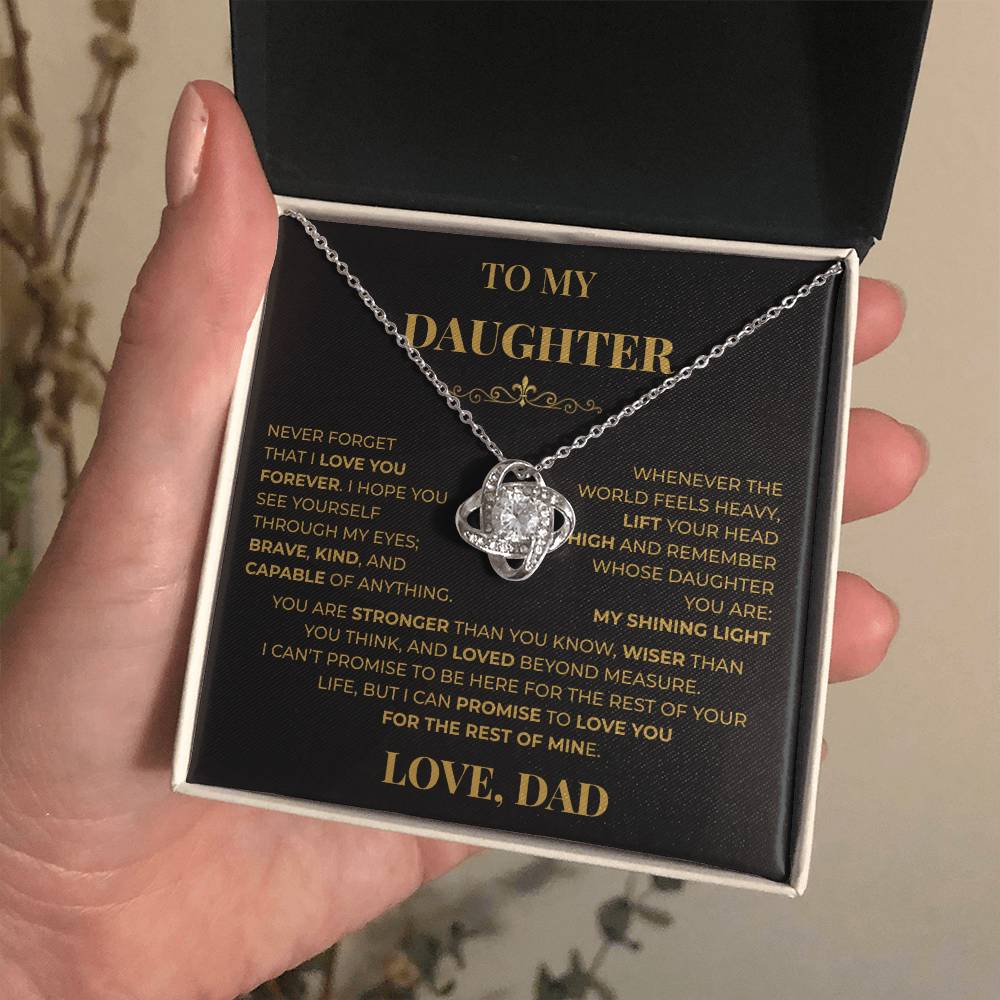 Beautiful Gift for Daughter From Dad "Never Forget That I Love You" Necklace
