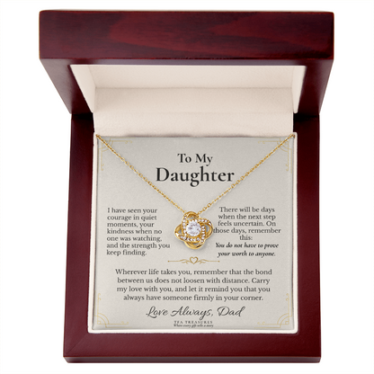 To My Daughter: "For the Road Ahead" Love Knot Necklace — From Dad