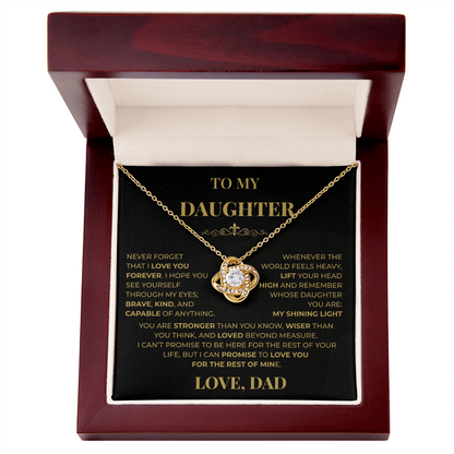 Beautiful Gift for Daughter From Dad "Never Forget That I Love You" Necklace